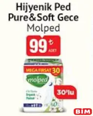 MOLPED HİJYENİK PED PURE & SOFT GECE 30'LU fiyat ve kampanya bilgisi